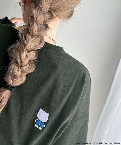 【Hello Kitty】大人もトキメクさり気ない刺繍デザイン。クラシカルエルフオリジナルデザインロンT ce1320007