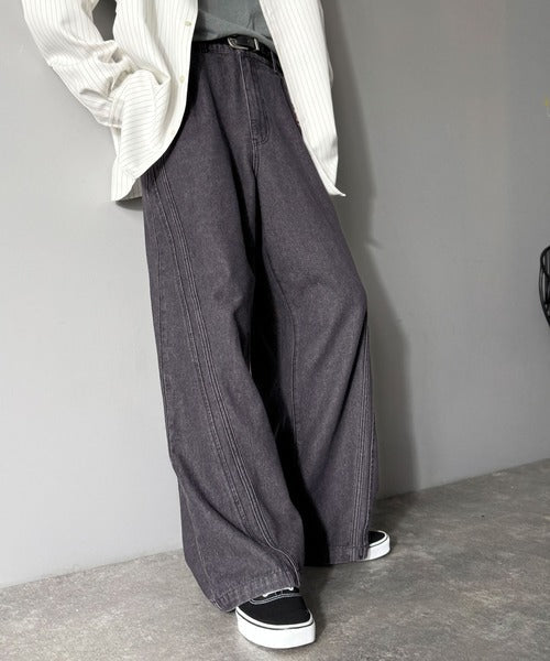 【Classical Origin】「二度見される。」サイドダブルカーブラインデニムパンツ／Side Double Curve Line Denim Pants co0900002