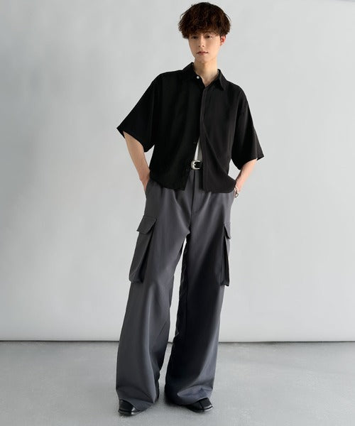 Cropper Box Style Hidden Placket Shirt ／比翼デザインショート丈シャツ co1010005