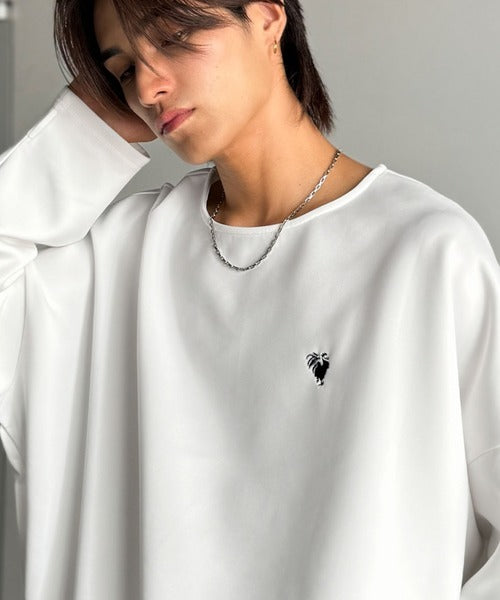 【Classical Origin】「洗練モードな一枚」。Double-Knit Fabric Thumb Hole Dolman T-Shirt／ダンボール素材サムホール付きドルマンTシャツ（長袖） co1010031
