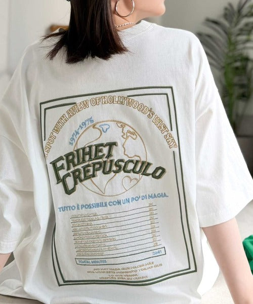 《JaVaジャバコラボ》背中で語る。綿100％バックグラフィック刺繍Tシャツ（半袖） jv1050357