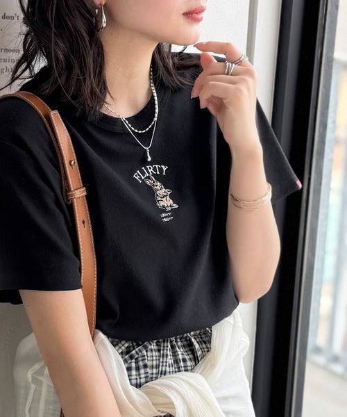 可愛いだけとは言わせない！刺繍コンパクトフライスTシャツアニマルシリーズ（半袖） ce1050360