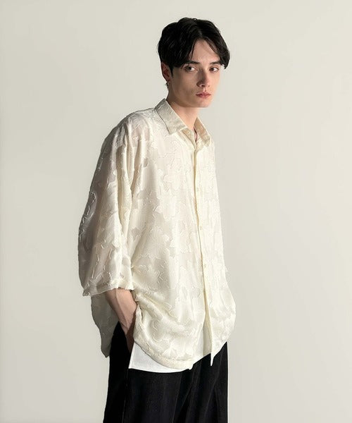 Sheer Jacquard Dolman Sleeve Shirt／フラワー柄シアージャカードドルマンシャツ co1150008