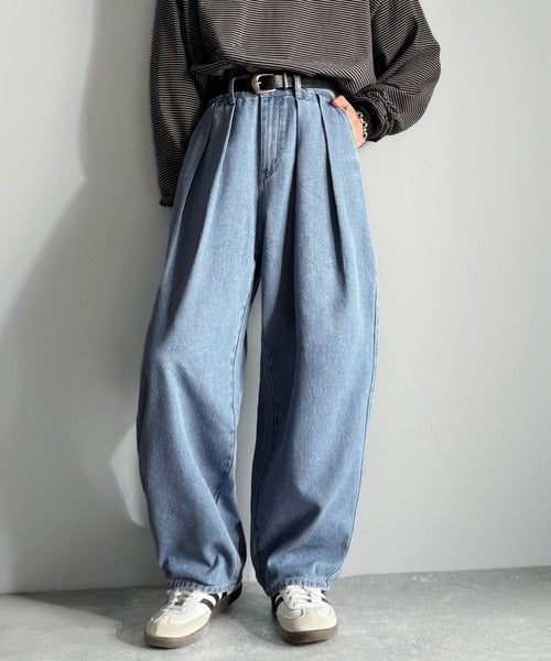【Classical Origin】「虜になる！」インツータックワイドバルーンデニム／Inverted Two-Tuck Wide Balloon Denim co0900004