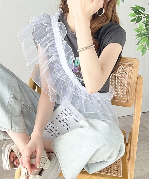 【mily bilet】着こなし自由自在。マルチウェイチュールフリル mi1019034