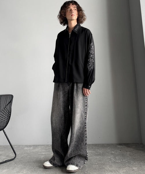 【Classical Origin】「繊細さを羽織る。」刺繍デザインエレガンスジップアップジャケット／Elegant Embroidered Zip-Up Jacket co1150059