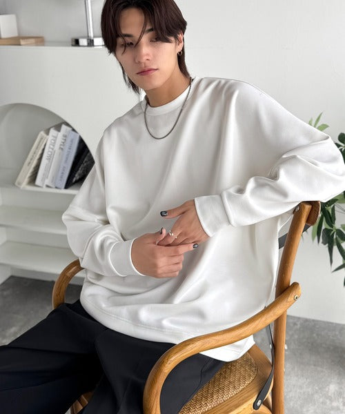 【Classical Origin】「大人シンプル。」ドルマンスリーブダンボール素材ビックTEE（長袖）／Dolman Cardboard Big Tee ao1260455