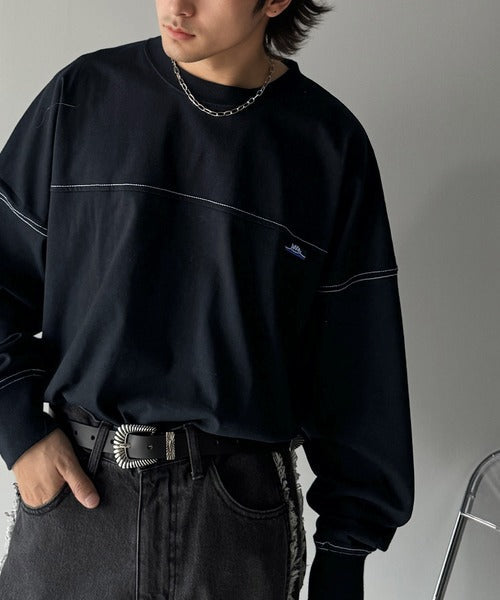 《Javaジャバコラボ》胸元javaネーム綿100%長袖フットボールTシャツ jm1050131
