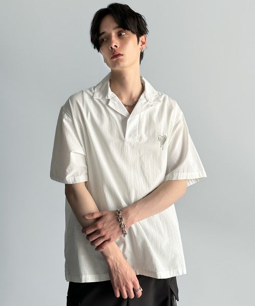 Cotton100%  Ripstop Open Collar Pullover Shirt／コットン100％リップストップ素材オープンカラープルオーバーシャツ co1150012
