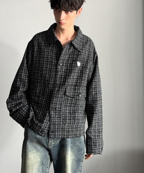 【Classical Origin】「今季トレンド。」ツイード素材ショート丈ジャケット／Tweed Short Jacket co1150060