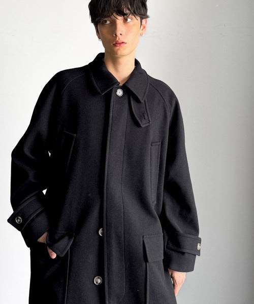 【Classical Origin】「上品さ、極まる」。ロング丈比翼2way衿ステンカラーコート／Long-length concealed 2way bal collar coat ao1265006