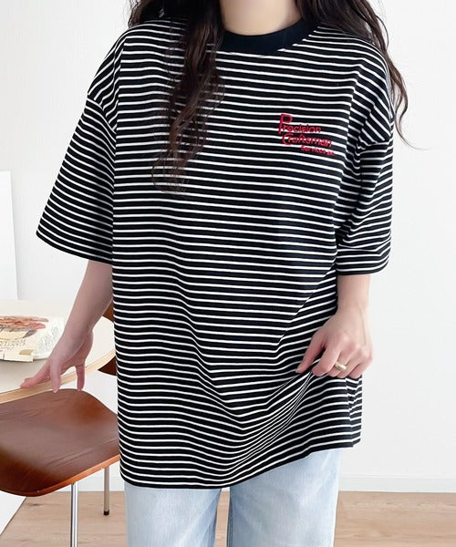 大人の上級カジュアル。綿100％ワンポイント刺繍ロゴTシャツ ce1050183