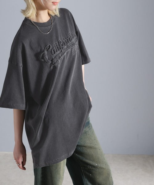《Javaジャバコラボ》ヴィンテージライクなこなれitem。サガラ刺繍ヴィンテージ加工ピグメントTシャツ jv1029063