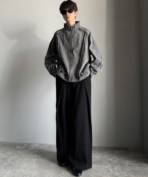 【Classical Origin】「都会的スタイル。」綿100%ヴィンテージ加工フリンジデニムジャケット/100% cotton vintage fringe denim jacket co1010028