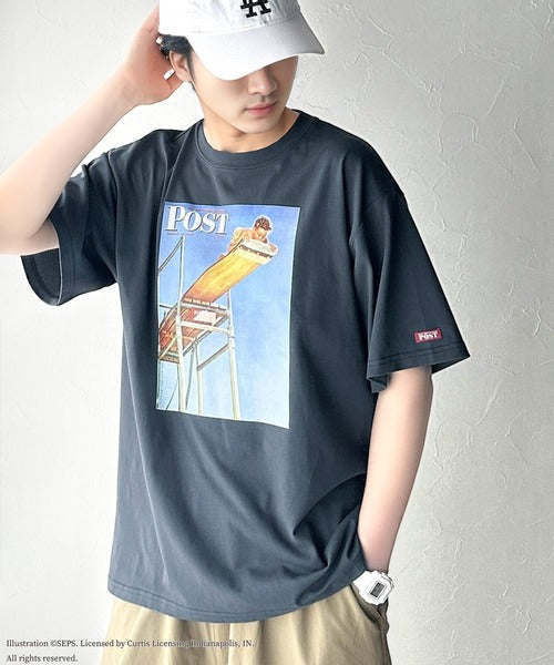 『THE SATURDAY EVENING POST』×クラシカルエルフ 別注グラフィックTシャツ【Boy on High Dive】 ce1260279