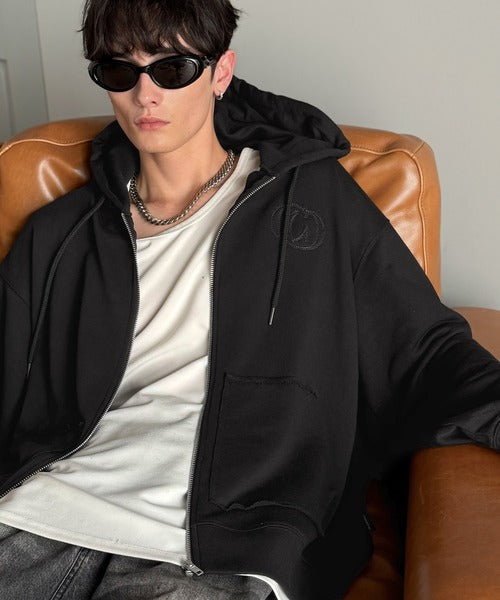 【Classical Origin】Appliqu Detail Full-Zip Hoodie／アップリケデザインフルジップパーカー co1150045