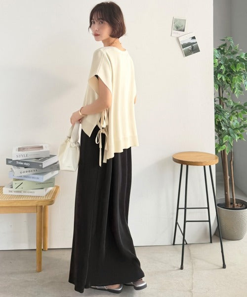 【Classical Evon】楽ちんと上品は、欲張れる。 ニットベスト×プリーツカットストレートワンピース（セットアップ） ev1260621