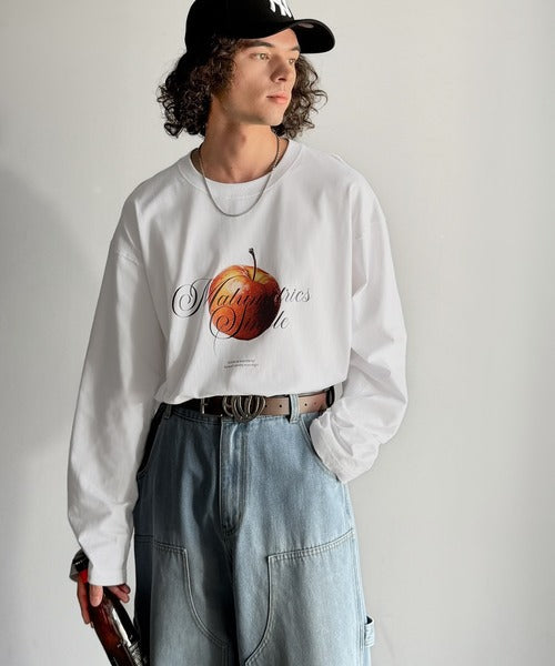 《JaVaジャバコラボ》綿100% フレッシュに、スタイリッシュに。アップルメッセージTシャツ（長袖） jo1150069