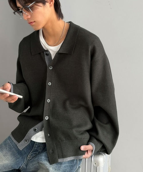 きちんと感に、差し色の遊び心を。ミラノリブ配色ニットシャツ / MILANO RIB COLOR BLOCK KNIT SHIRT co1020004