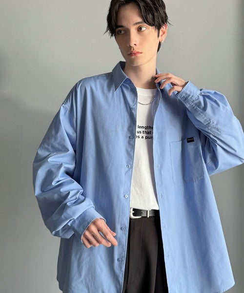 【classical origin】「シンプルが、いい」。綿100％シルケット風シンプル英字ロゴTシャツ（長袖）/ 100％ cotton simple English letters printed logo t-shirt ao1330056