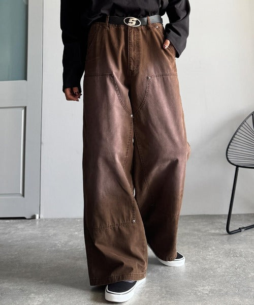 【Classical Origin】「無骨さを纏う。」綿100％ダック素材ダブルニーデザインパンツ／Duck Fabric Double Knee Detail Pants co1150058