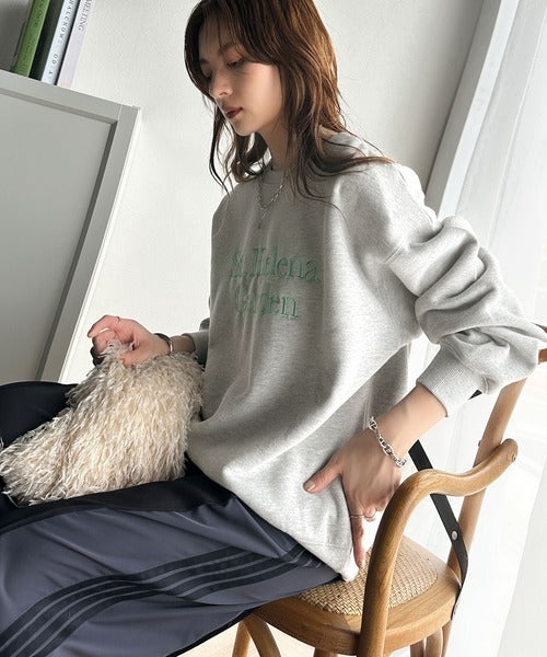 大人上品スタイル。前後2wayパステルロゴ刺繍裏起毛スウェット ce1330009