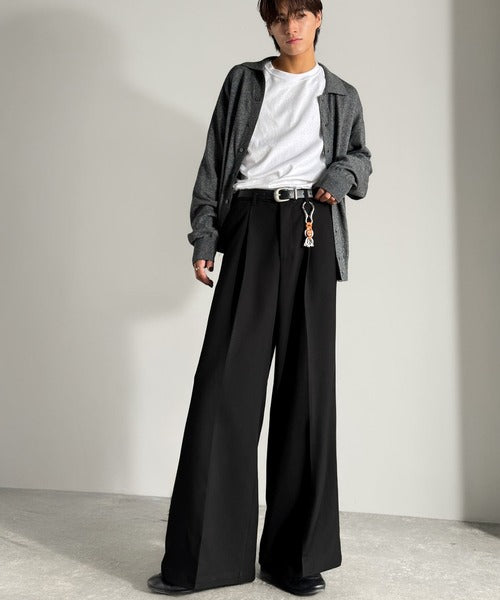 【Classical Origin】「美しい落ち感。」 ワンタックセンタープレスフレアスラックス／One-tuck center-pressed flared slacks co1150042