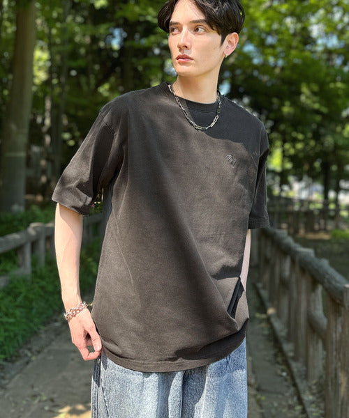「イマドキな、古着感。」袖ポケット付きピグメント加工刺繍入りTシャツ／Sleeve Pocket Pigment-Dyed Embroidery T-Shirt co1150025