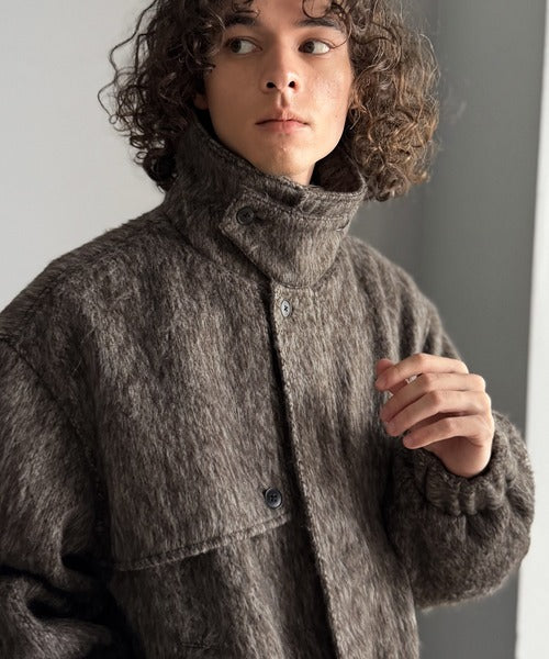 シャギーファー素材2way襟デザインブルゾン／Shaggy Fur 2-Way Collar Design Blouson co1150082