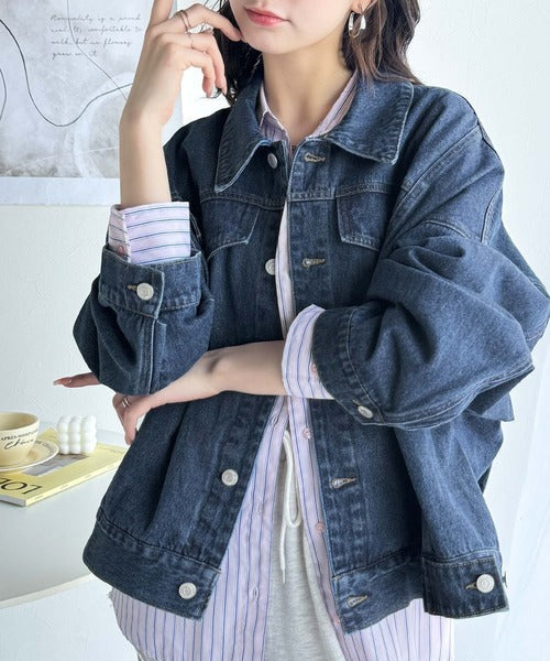 《Javaジャバコラボ》羽織るだけでこなれ見え。コクーンシルエットビッグGジャン jv1240055