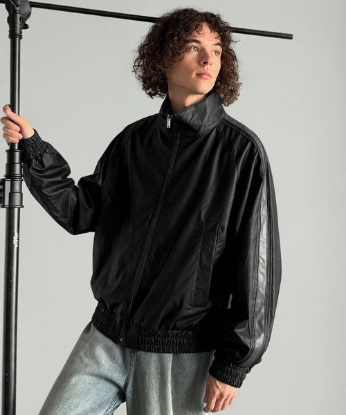 【Classical Origin】High-Neck Leather Track Jacket／ハイネックレザートラックジャケット co1150040