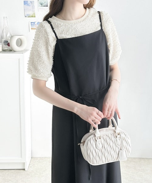 【mily bilet】上品な可愛さ。テープモール半袖カットソー mi1029049