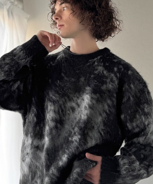 【Classical Origin】「まるで毛布。」モヘアライクシャギー素材クルーネックセーター／Mohair-Like Shaggy Knit Crew Neck Sweater co0780002