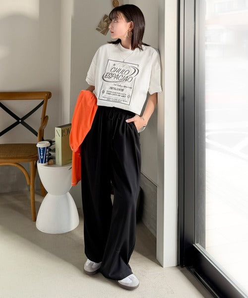 《JaVaジャバコラボ》シンプル派にも推したい！綿100％グラフィック刺繍Tシャツ（半袖） jv1050356