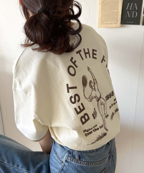ゆるっとカジュアルに。半袖リンガーフロッキーテニスTシャツ ce1020214