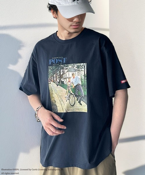 『THE SATURDAY EVENING POST』×クラシカルエルフ 別注グラフィックTシャツ【Bike Riding Lesson】 ce1260283
