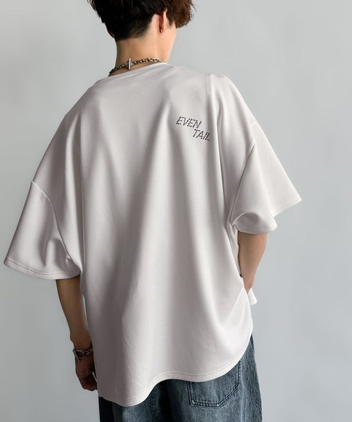 Logo Rhinestone Design Dolman Oversized Tee／ラインストーンロゴ使いドルマンオーバーサイズTシャツ co1010003