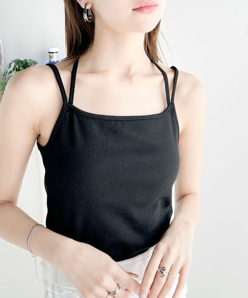 【mily bilet】大人レディを演出する万能item。チョーカーリボン使いカップ付きキャミソール mi1019045