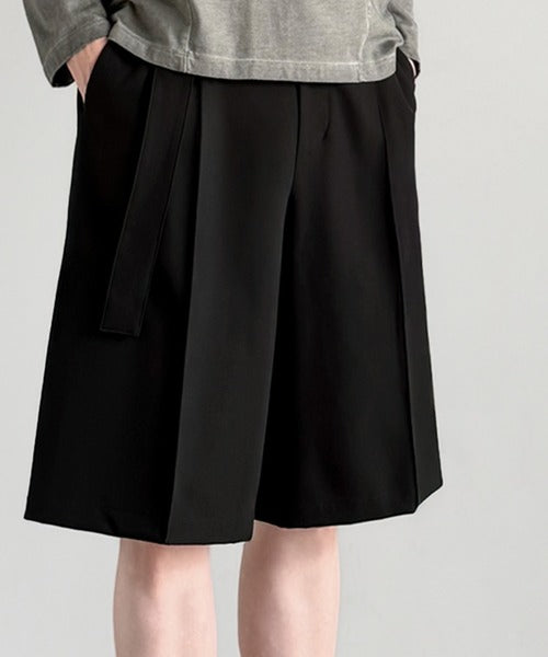 「涼やか上品。」ベルト付きルーズシルエットショートスラックス／Belted Design Loose Silhouette Short Slacks co1150020