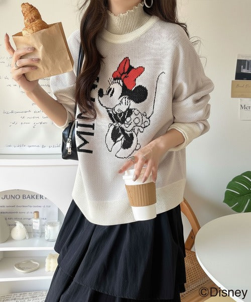 数量限定！存在感たっぷり、大人可愛い♪「ディズニー」「ミニー」ジャガードビッグシルエットニット ce1330065