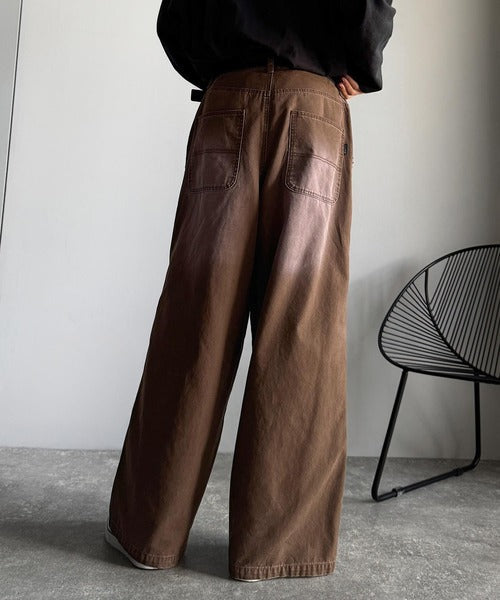 【Classical Origin】「無骨さを纏う。」綿100％ダック素材ダブルニーデザインパンツ／Duck Fabric Double Knee Detail Pants co1150058