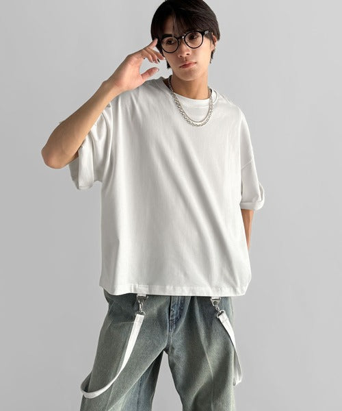 Belt Design Transformable Cropped T-Shirt／脱着式ベルトデザインショート丈Tシャツ co1150015