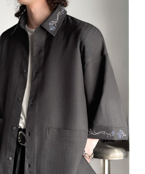 「魅せる服。」刺繍使いシャツジャケット/Embroidery Design Shirt Jacket co1010042