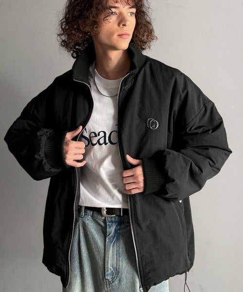 【Classical Origin】「防寒高機能。」リブハイネック中綿入りモンスターオーバージャケット／Ribbed High-Neck Padded Monster Oversized Jacket co1010036
