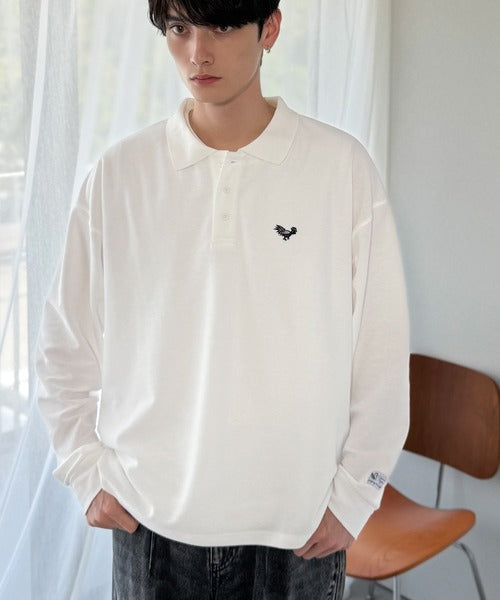 【Classical Origin】「上質な日常。」胸刺繍入り鹿の子ポロシャツ（長袖）／Embroidery Basic Polo Shirt co1150052