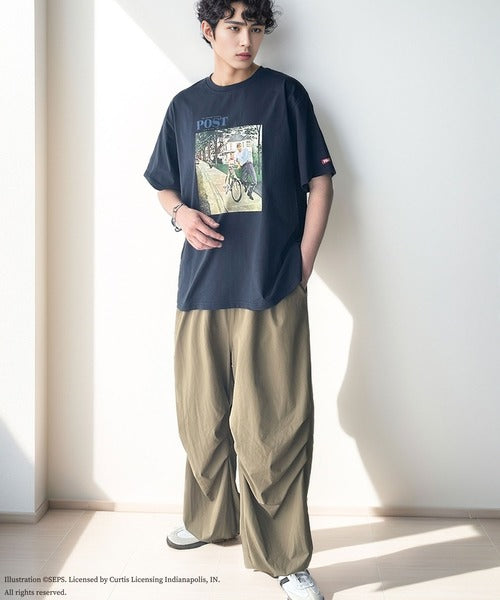 『THE SATURDAY EVENING POST』×クラシカルエルフ 別注グラフィックTシャツ【Bike Riding Lesson】 ce1260283