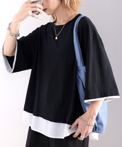 《JaVaジャバ コラボ》実は、フェイクなんです！フェイクレイヤードTee（半袖） elft002