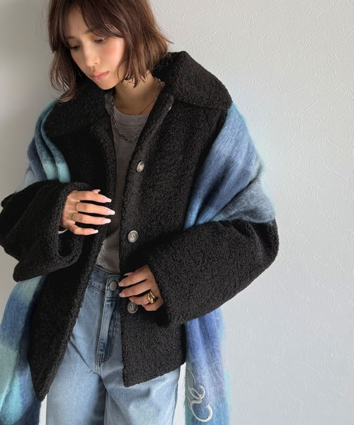 モコっとかわいく、冬支度♪ふんわり軽やか×暖かみたっぷり！コクーンシルエットテディベアボアブルゾン ce1240104