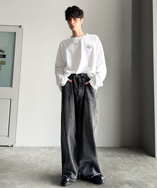【Classical Origin】「1枚でキマる」。Dart Stitching Oversized T-Shirt／綿100％ダーツ切り替えオーバーサイズTシャツ（長袖） co1150037