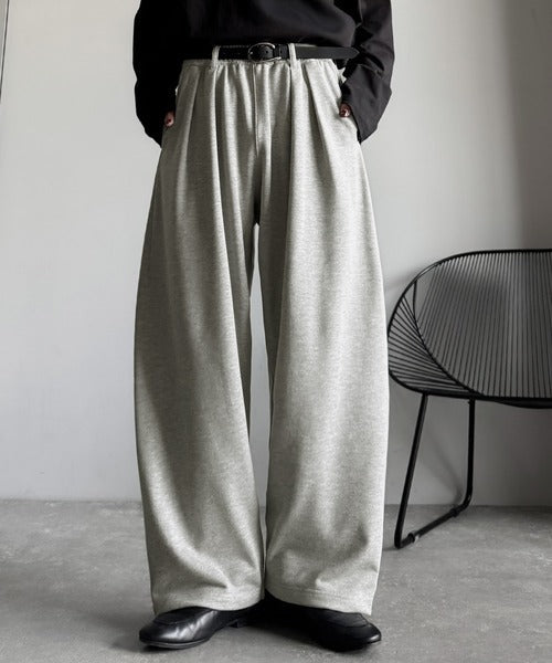 【Classical Origin】「まるでスラックス！」ベルトループ付き2タックバルーンシルエットスウェットパンツ/2-pleat balloon silhouette sweatpants co0780005